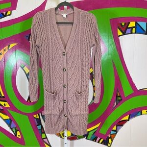 Tribal Jeans, Chunky Knit Long Sleeve Long Sweater. Size XS. Good used cond!